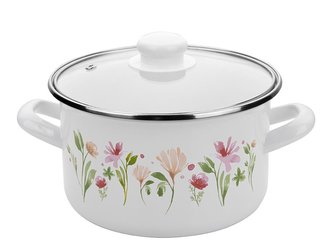 HRNIEC SMALTOVANÝ S POKLIČKOU 20CM 3,7L SPRING