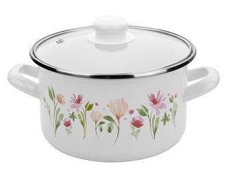 HRNIEC SMALTOVANÝ S POKLIČKOU 22CM 4,7L SPRING