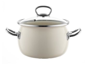 SMALTOVANÝ HRNEC 20CM 3,5L BERRY KRÉMOVÁ