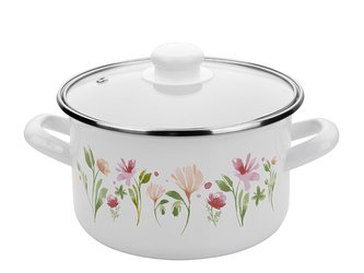 HRNIEC SMALTOVANÝ S POKLIČKOU 18CM 2,6L SPRING