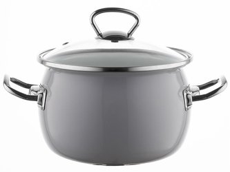 SMALTOVANÝ HRNEC 24CM 5L BERRY ŠEDÁ