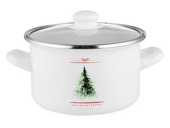 HRNEC SMALTOVANÝ  S POKLIČKOU 20CM 4,1L NOELLA