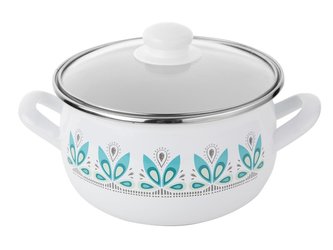 HRNEC SMALTOVANÝ PYZA S POKLIČKOU 22CM 5,3L CAMELLIA