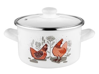 HRNIEC SMALTOVANÝ S POKLIČKOU 18CM 2,6L RUBINKA