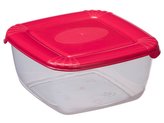 BOX NA POTRAVINY  POLAR ČTVERCOVÝ 2500ML ČERVENÝ -PT 1677