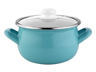 HRNEC SMALTOVANÝ PYZA S POKLIČKOU 20CM 4,2L CAPRI MODRÝ