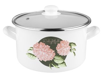 HRNIEC SMALTOVANÝ S POKLIČKOU 22CM, 4,7L ELLENA