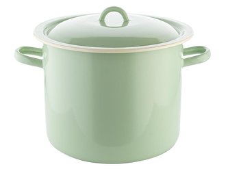 HRNEC SMALTOVANÝ S POKLIČKOU ZELENÝ 28CM 15L POLÉVKOVÝ