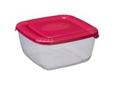 BOX NA POTRAVINY  POLAR ČTVERCOVÝ 1500ML ČERVENÝ -PT 1676