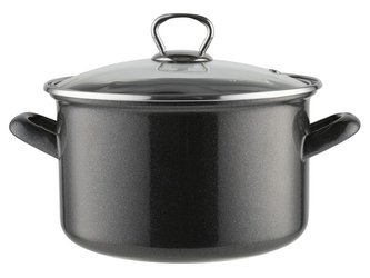 HRNEC SMALTOVANÝ S POKLIČKOU 20CM 3,7L MARIGOLD ŠEDÁ BARVA