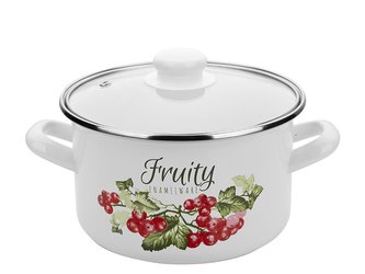 HRNEC SMALTOVANÝ S POKLIČKOU 16CM, 2L KALINA
