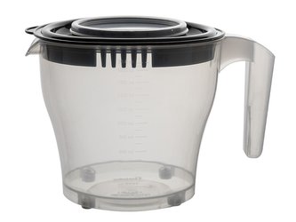 MÍCHACÍ MISKA 2 L S VÍKEM, PROTISKLUZOVÁ, TRANSPARENTNÍ, ŠEDÁ