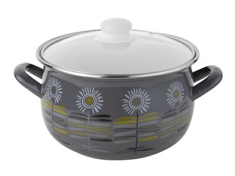 HRNEC SMALTOVANÝ PYZA S POKLIČKOU 20CM 4,2L BLOSSOM