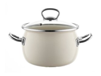 SMALTOVANÝ HRNEC 16CM 1,5L BERRY KRÉMOVÁ