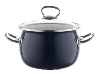 SMALTOVANÝ HRNEC 22CM 4,25L BERRY TMAVĚ MODRÁ