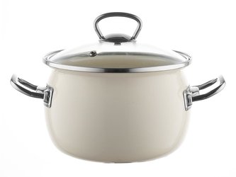 SMALTOVANÝ HRNEC 22CM 4,25L BERRY KRÉMOVÁ