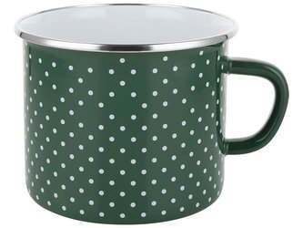 SMALTOVANÝ HRNEK RETRO ZELENÝ 12CM