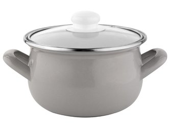 HRNEC SMALTOVANÝ PYZA S POKLIČKOU 22CM 5,3L CAPRI SVĚTLE ŠEDÝ