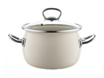 SMALTOVANÝ HRNEC 18CM 2,5L BERRY KRÉMOVÁ