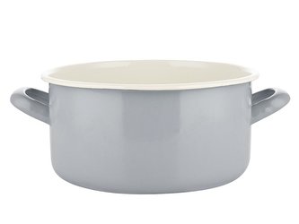 SMALTOVANÝ HRNEC NÍZKÝ ŠEDÁ BARVA 20CM 3L FORTE B/P