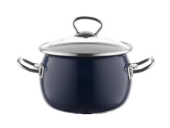 SMALTOVANÝ HRNEC 16CM 1,5L BERRY TMAVĚ MODRÁ