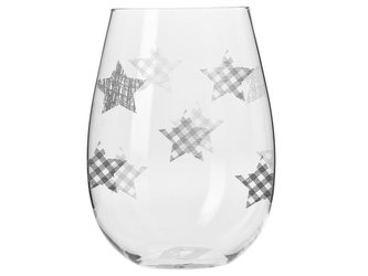 SKLENICE STAR 500 ML 6 KS STŘÍBRNÉ VISÍCÍ HVĚZDIČKY