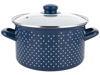 SMALTOVANÝ HRNEC RETRO GRANÁTOVÝ 18 CM