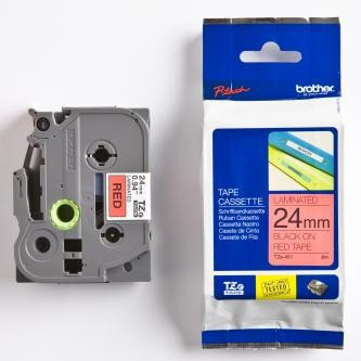 Páska, 24 mm x 8 m, BROTHER, červená-černá