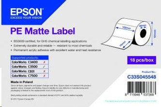 Epson C33S045548 label roll, synthetic, 102x76mm
