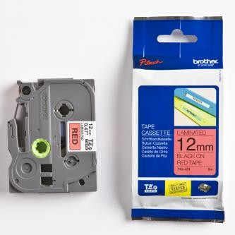 Páska, 12 mm x 8 m, BROTHER, červená-černá