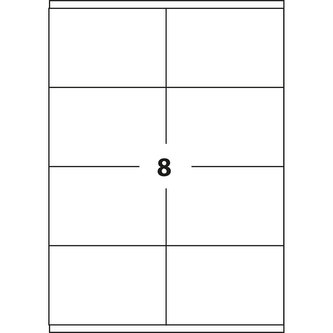 Samolepicí etikety 96 x 63,5 mm, 8 etiket, A4, 100 listů