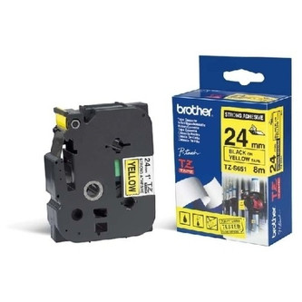 Páska, pevná, 24 mm x 8 m, BROTHER, žlutá-černá