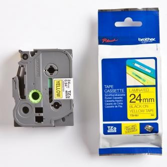 Páska, 24 mm x 8 m, BROTHER, žlutá-černá