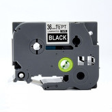 Kompatibilní páska s Brother TZ-365 / TZe-365, 36mm x 8m, bílý tisk / černý podklad