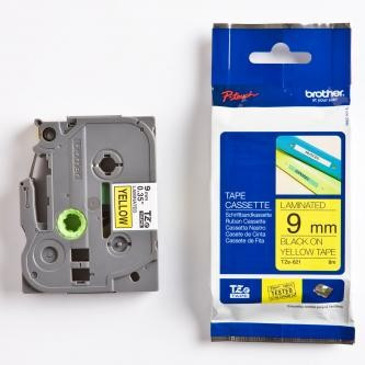 Páska, 9 mm x 8 m, BROTHER, žlutá-černá