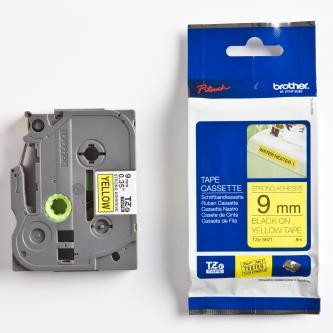 Páska Brother TZ-S621 / TZe-S621, 9mm x 8m, černý tisk/žlutý podklad