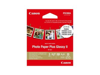 Canon Photo Paper Plus II, foto papír, lesklý, čtvercový, bílý, PIXMA TS9500, TS8200 a TS6200, 8.89x8.89cm, 3.5x3.5", 265 g/m2, 20