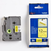 Páska, pevná, 12 mm x 8 m, BROTHER, žlutá-černá