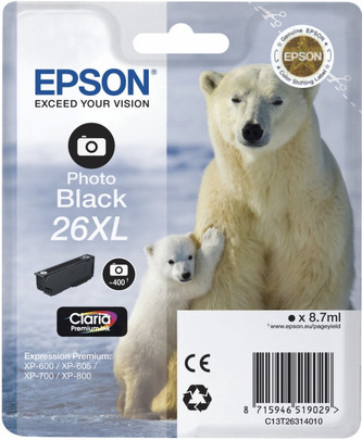 Epson 26XL T2631 foto černá (photo black) originální cartridge