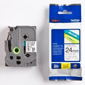 Páska, 24 mm x 8 m, BROTHER, průhledná-černá