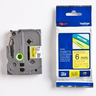 Páska, 6 mm x 8 m, BROTHER, žlutá-černá