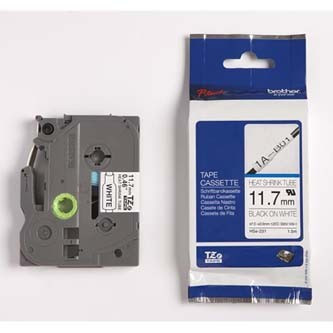 TZ páska "HSe-231", bílá-černá, 11,7 mm x 1,5 m, smršťovací, BROTHER HSE231