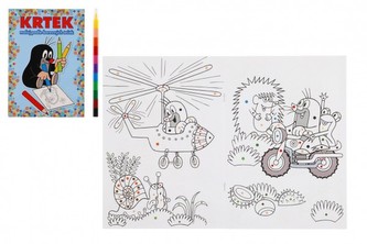 Krtek 2 - Maluj podle barevných teček + maxi voskovka