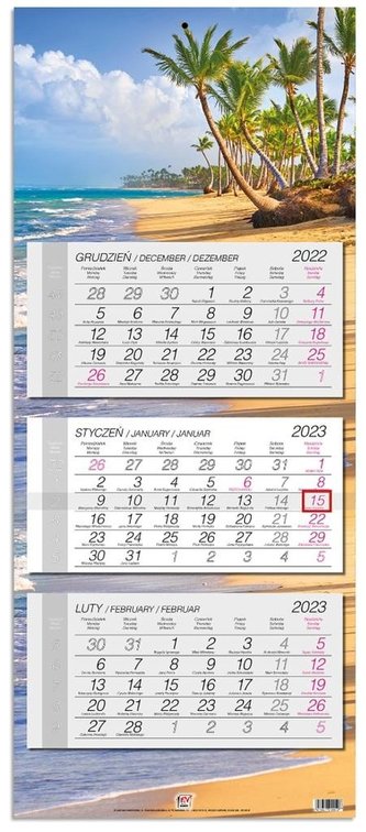 Kalendarz 2023 trojdz głowka płaska Dominikana Kalendarz 2023 trojdz głowka płaska Dominikana