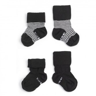 Dětské ponožky Stay-on-Socks 6-12m 2páry Black Stripes