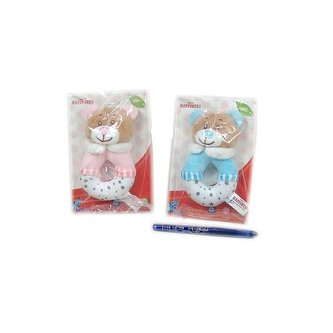 Chrastítko plyšový medvídek 13cm 2barvy 0m+