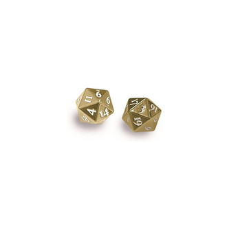 UP - Dice - Heavy Metal D20 2-Dice Set - Gold
