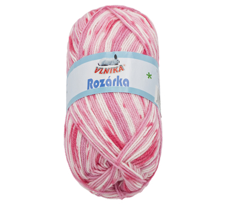 Příze ROZÁRKA - bílá, růžová - 100g / 360 m