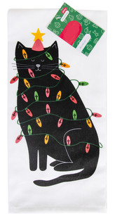Utěrka JINGLE BELLS christmas cat 100% bavlna, 45x65 cm Essex
