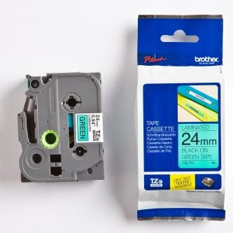 Páska, 24 mm x 8 m, BROTHER, zelená-černá